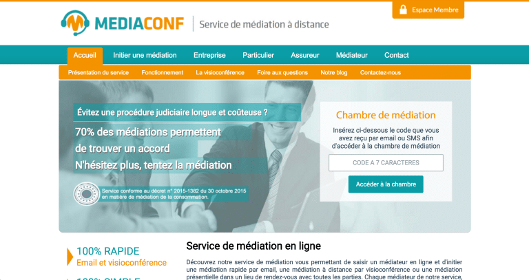 Mediaconf : service professionnel en médiation à distance