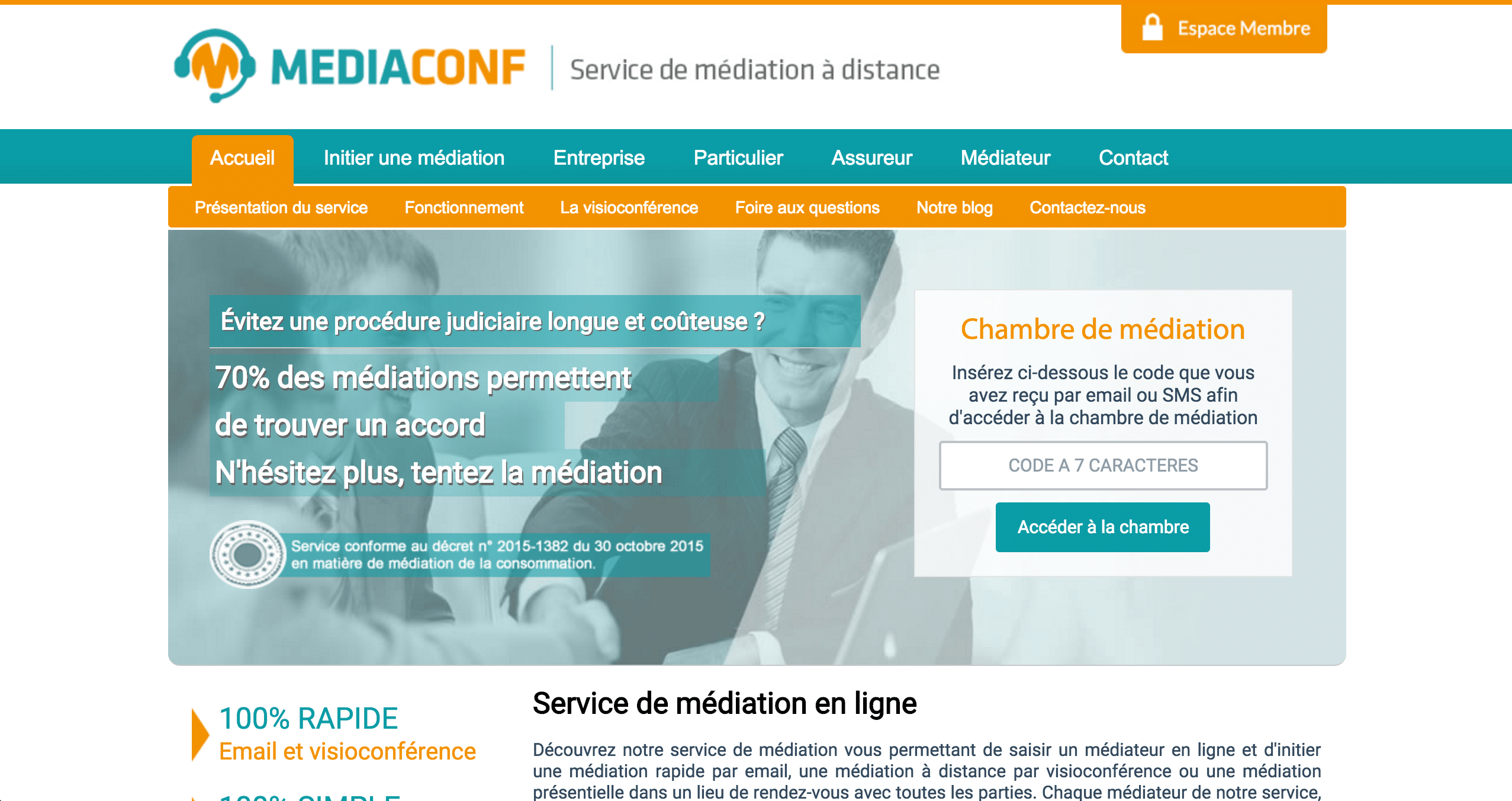 Mediaconf : service professionnel en médiation à distance